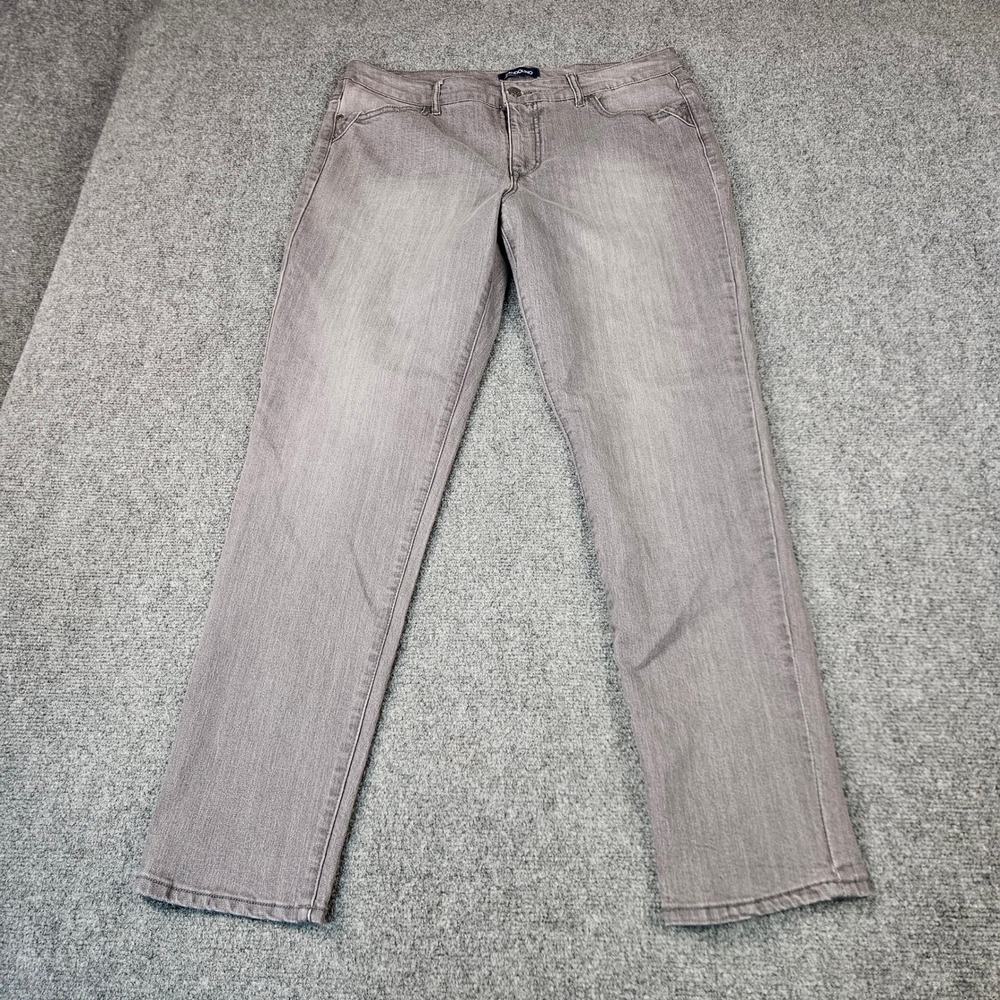 Bandolino Karyn Boyfriend Jeans Women 14 Average Gray Denim Pant MidRise Stretch